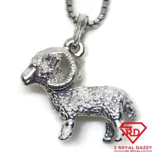 Aries Zodiac 3D Pendant 925 Sterling Silver